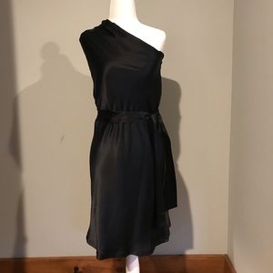 One shoulder 100% silk LBD